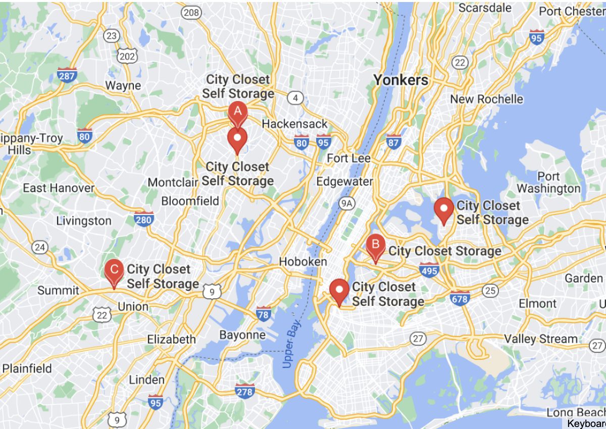 City Closet Self Storage Locations in New Jersey and New York